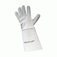 Gants de soudeur Anti-chaleur peau de chèvre Taille 10 Manchette confort 15 cm Schumacher - blanc 8029388082301 Gants de soudeur Anti-chaleur peau de chèvre Taille 10 Manchette confort 15 cm Schumacher - blanc 8029388082301