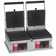 Grill panini double Petit modèle 2x(260x240)mm 4 plaques rainurées Sofraca