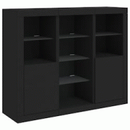 Helloshop26 - Buffet bahut commode armoire meuble de rangement organisateur cuisine salle de séjour salon avec lumières LED 3 pcs 02_0037230 - 30002 Helloshop26 - Buffet bahut commode armoire meuble de rangement organisateur cuisine salle de séjour salon avec lumières LED 3 pcs 02_0037230 - 30002