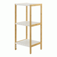 Helloshop26 - Étagère de rangement bambou 33 x 34 x 80 cm naturel blanc 03_0006977 - 3001855282723