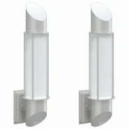 Helloshop26 - Lot de 2 appliques murales d'extérieur IP44 10,5 x 14 x 48 cm éclairage jardin design moderne en acier inoxydable 02_0056605 - inox 30