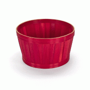 Panier rond en bambou rouge D22xH12,5cm - Multi usages en commerces