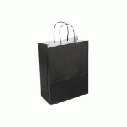 Skf35no - 50 sacs cadeau kraft - poignées torsadées - noir - 35 cm x 14 cm x 40 cm
