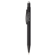 Stylo à bille stylet en aluminium - finition caoutchoutée - gravure colorée - encre bleue Stylo à bille stylet en aluminium - finition caoutchoutée - gravure colorée - encre bleue