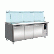 Table réfrigérée avec verre 3 portes5x 1/1 gn récipient - P7950.0425