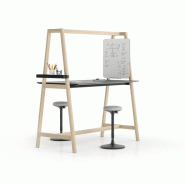 Table haute multifonctions pieds bois plateau Fenix Carbone Wood Table haute multifonctions pieds bois plateau Fenix Carbone Wood
