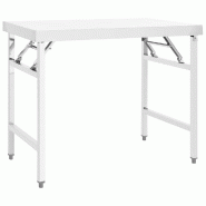 VidaXL Table de travail pliable de cuisine 100x60x80 cm Inox - 326157_0
