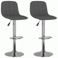 VidaXL Tabourets de bar lot de 2 gris foncé tissu Modèle Lofty Atelier - 333946