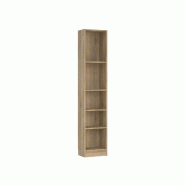 WellHome - Bibliothèque étagère avec 4 étagères en coloris Chêne 41 x 27 x 204 cm - Turia - marron multi-matériau WH16946