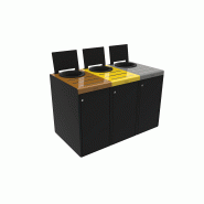 Meuble de tri 3 x 90L - Gris/Marron/Jaune - Alitri_0