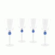 Aulica Verres à vin avec pied en diamant bleu - lot de 4 - bleu 760801 Aulica Verres à vin avec pied en diamant bleu - lot de 4 - bleu 760801