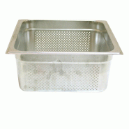 Bac Gastronorm perforé 2/3 en acier inoxydable 18/10, dimensions 354x325x150 mm, capacité 13 litres, idéal pour les cuisines professionnelles | Sam