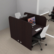Bureau de call center version double 2 personnes Call. - 2 places, Wenge_0