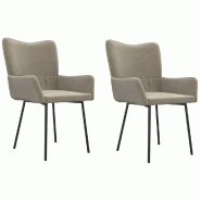 Chaises à manger lot de 2 Gris clair Velours Modèle Lysandre - 344886