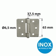 Charnière forte inox pour volets battants/pour porte battante, l.75 x l.75 mm