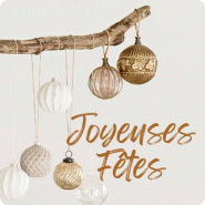 Etiquette cadeau adhésive Joyeuses fêtes branche cuivré Ø35mm par 500