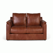 GINER Y COLOMER SL Canapé 3 places Himalaya en cuir 85 cm x 227 cm x 95 cm - marron fourrure 10000