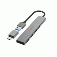 Hama USB-Hub 4 Ports Aluminium Ultra Slim USB 3.2 Gen1 5 - 4047443497666