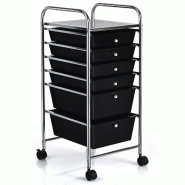 Helloshop26 - Chariot de rangement avec tiroirs 32,5 x 37 x 74,5 cm pratique avec roulettes ambiance moderne en fer et plastique - 3000231905744