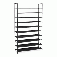 Helloshop26 - Étagère à chaussures extensible ouvert pour couloir ou entrée 176,5 x 99 x 29,5 cm design minimaliste en métal noir 13_0010290 - ve