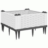 Helloshop26 - Jardinière bac lit surélevé plantes fleurs terrasse jardin avec piquets 42,5 x 42,5 x 28,5 cm PP blanc 02_0038197 - 3000214126197 Helloshop26 - Jardinière bac lit surélevé plantes fleurs terrasse jardin avec piquets 42,5 x 42,5 x 28,5 cm PP blanc 02_0038197 - 3000214126197