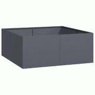 Helloshop26 - Jardinière carrée design moderne jardin balcon 100 x 100 x 40 cm en acier anthracite 02_0051596 - acier 3000237001174