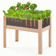 Helloshop26 - Jardinière surélevée 100 x 59 x 77 cm capacité de 130 L ergonomique moderne en bois sapin naturel 20_0020856 - Bois massif 3000233720437