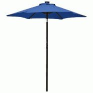 Helloshop26 - Parasol avec lumières led 200 x 211 cm aluminium bleu 02_0008090 - bleu aluminium 3000433082724