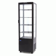 Maxima - 9400816 Vitrine réfrigérée 235 L noire vitres sur 4 côtés refroidissement par ventilateur LED serrure 0-12°C 51.5x48.5x169 cm - noir pl