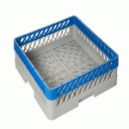 METRO Professional Set de paniers pour lave-vaisselle  GBK5000, 2 pièces, PP, 50 x 50 x 14.5 cm, 1 panier + 1 extension, gris / bleu - plastique poly