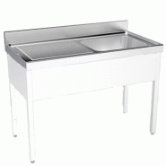 Plonge inox 1 grand bac et égouttoir à poser - P 700 mm - 1600