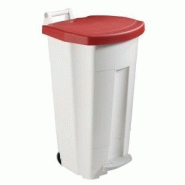 Poubelle 90l mobile a pedale plastique rouge boogy Poubelle 90l mobile a pedale plastique rouge boogy