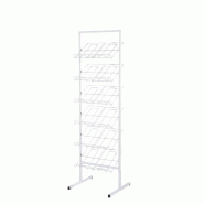 Présentoir revues A4 double - 6 niveaux - 54,5x178cm - couleur blanc - acier