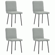 VidaXL Chaises à manger lot de 4 Gris clair Velours Modèle Intemporel Design - 3315233