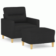 VidaXL Fauteuil avec repose-pied Noir 60 cm Tissu Modèle Vega StudioDesk Pro - 3201069