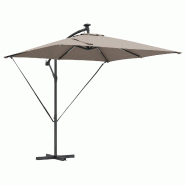 VidaXL Parasol banane à mât déporté Taupe 249 x 249 x 250 cm Modèle Titan Balcon Élite - 42003402
