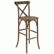 Lot de 4 Chaises de Bar - Dos croisé Héritage Bois