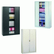 Armoire de bureau à rideaux - L 1020 x H 1980 - Coloris sable - Équipée de 4 tablettes - Marque Rolléco Armoire de bureau à rideaux - L 1020 x H 1980 - Coloris sable - Équipée de 4 tablettes - Marque Rolléco
