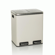 Collecteur de déchets / système de tri sélectif Clean 9 - 30L (2 x 15 L) acier beige hjh OFFICE - beige acier 741105