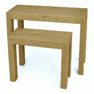 Console Westside L119xP39xH76cm + L79xP39xH60cm - bois rainuré - Ep.18mm - par 2