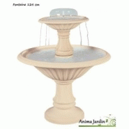 Fontaine cascade en pierre reconstituée, 2 vasque, h 124 cm, grandon - 090909-avec pompe
