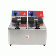 Gasfrit – Friteuse électrique 8 + 8 litres sans robinet, 6000 W, avec thermostat haute qualité E.G.O - inox gf027