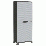 Helloshop26 - Armoire de rangement compacte avec 4 étagères réglables 68 x 39 x 171 cm en plastique gris 02_0046947 - gris 3000234513625