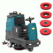 Helloshop26 - Autolaveuse auto laveuse machine entretien sol professionnelle autoportée 96 cm 5 200 m²/h acier lldpe bleu gris 14_0008247 - gris aci