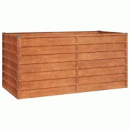 Helloshop26 - Jardinière bac lit surélevé plantes fleurs terrasse jardin de jardin rouillé 160 x 80 x 77 cm acier corten marron 02_0039865 - 30002 Helloshop26 - Jardinière bac lit surélevé plantes fleurs terrasse jardin de jardin rouillé 160 x 80 x 77 cm acier corten marron 02_0039865 - 30002