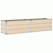 Helloshop26 - Jardinière moderne design industriel extérieur 195 x 50 x 45 cm en acier galvanisé ivoire 02_0059156 - acier 3000240978616