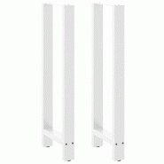Helloshop26 - Lot de 2 pieds de table de bar modernes avec niveleurs réglables 50 x 110-111 cm en acier blanc 02_0057593 - blanc acier 3000240124365