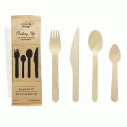 Kit 5/1 couverts fourchette + couteau + cuillère + serviette - par 50
