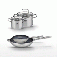 Lot 2 Poêles 24/32cm et 2 Faitouts 16/20cm Elo Profi Therm Platinum - gris inox 3176239952759