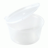 Pot à sauce PP NOVACUP 50 ml translucide avec couvercle charnière - Lot de 1000 - transparent BCT5